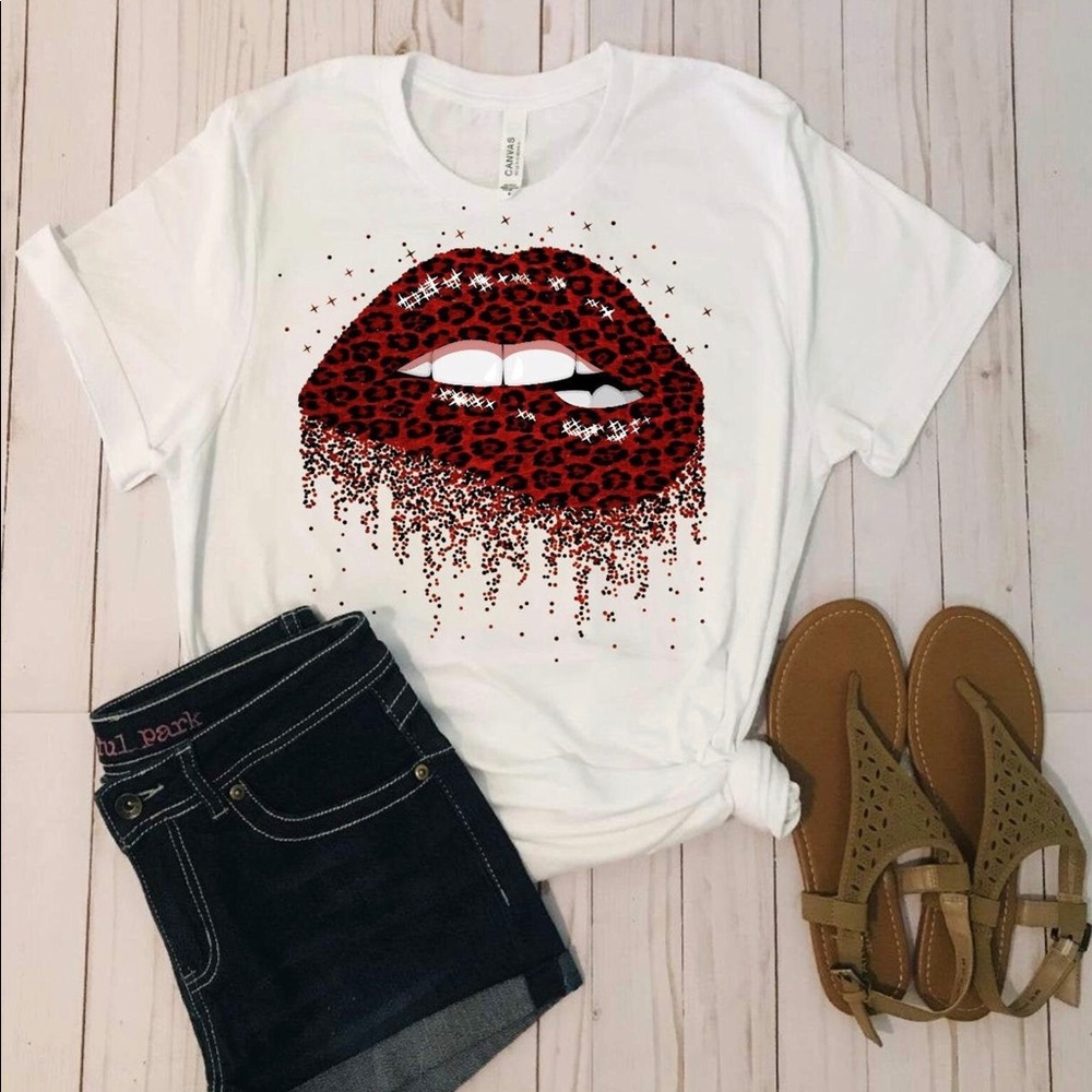 Red Dripping Lips Tee